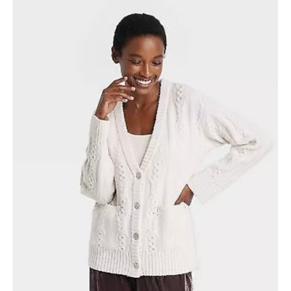 Women's A New Day Cream Cardigan Sweater Size S